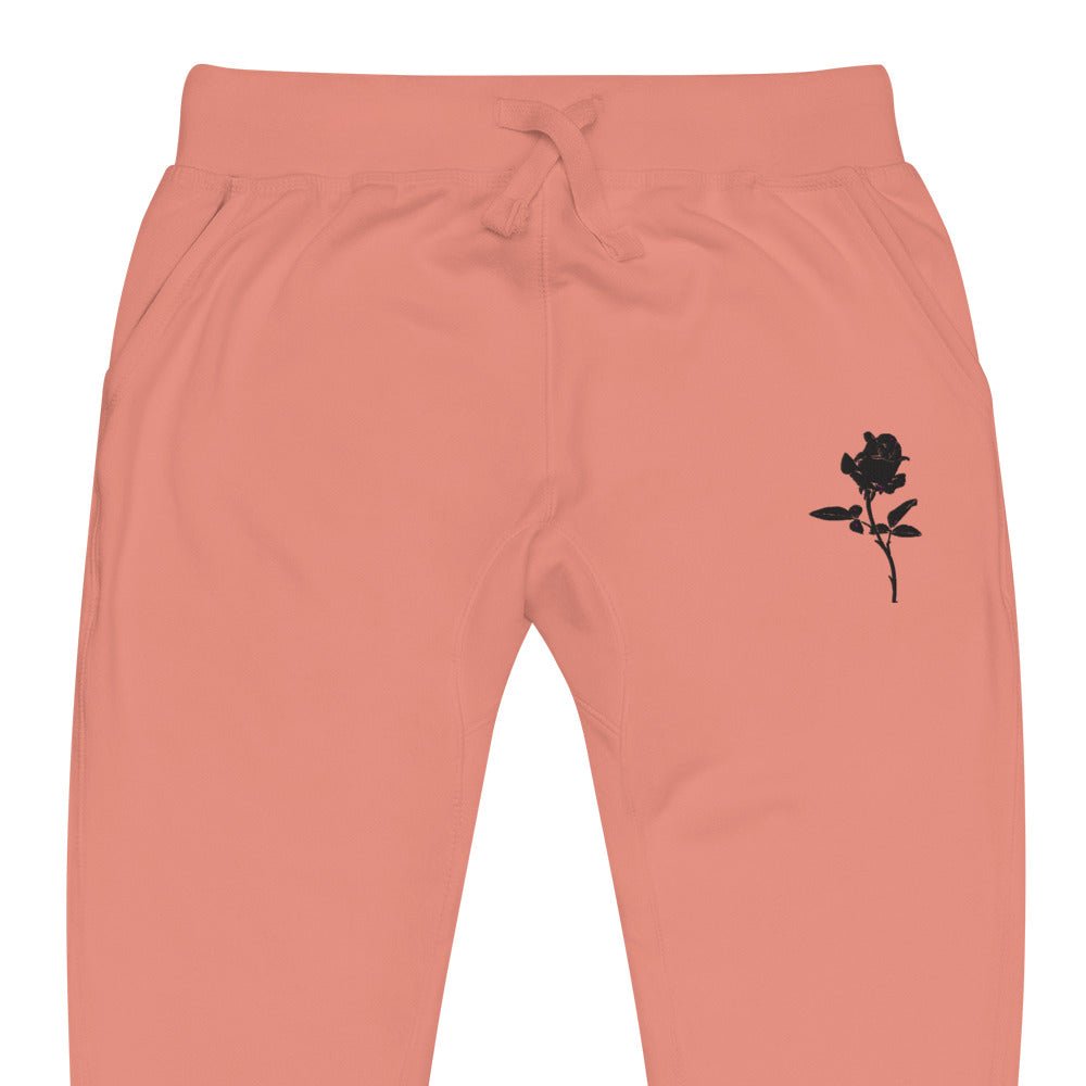 Rose Embroidered Sweatpants - Brayelle