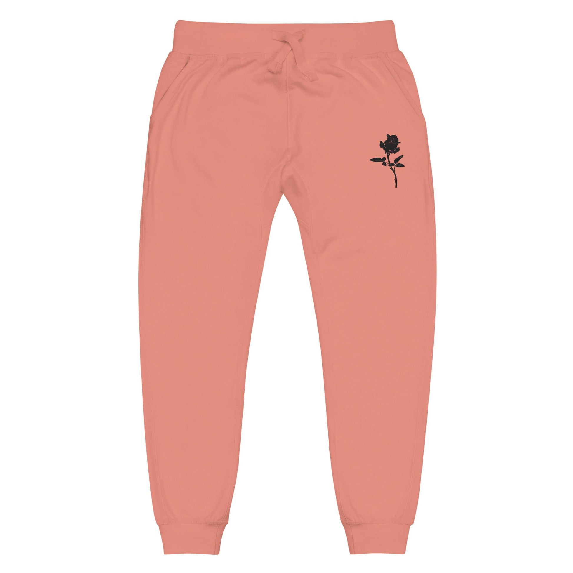 Rose Embroidered Sweatpants - Brayelle