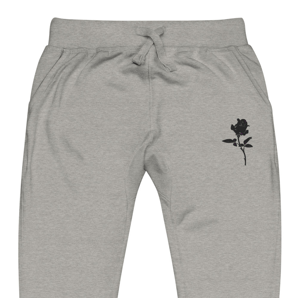 Rose Embroidered Sweatpants - Brayelle